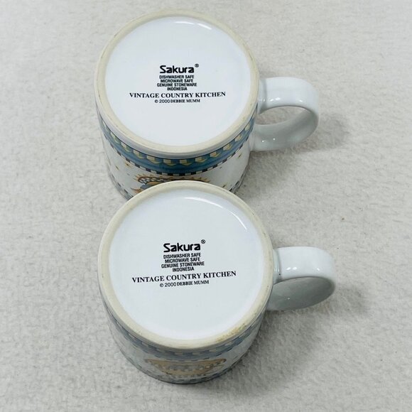 Sakura Mug Debbie Mumm Vintage Country Kitchen Set 2 Countryside Americana Farm - Picture 6 of 8